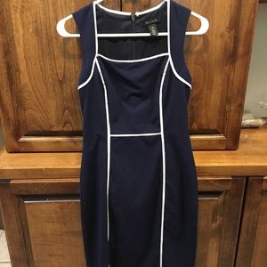 White House Black Market Navy Sheath Dress 0 00
